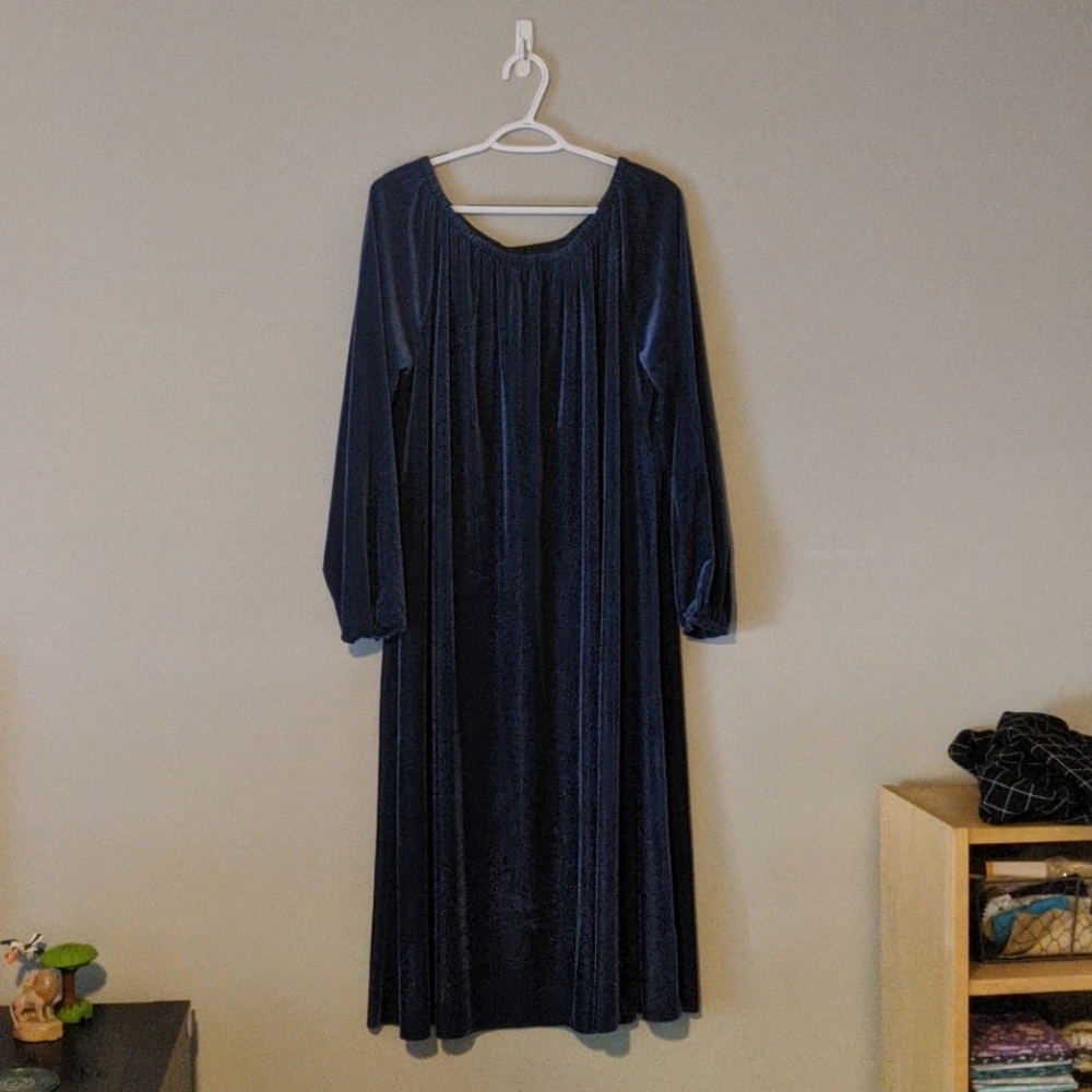 Blue Corduroy Lularoe Midi Long sleeve Dress